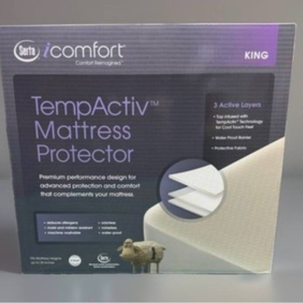 Serta iComfort TempActiv Mattress Protector, King Size, NWT